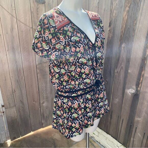 Veronica Beard Venice Tie Waist silk tunic Terracotta size 12 - Picture 7 of 10